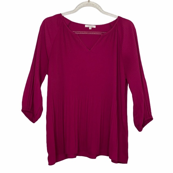 Pleione Magenta Flowy Blouse w/ Stretch Small - Picture 1 of 10